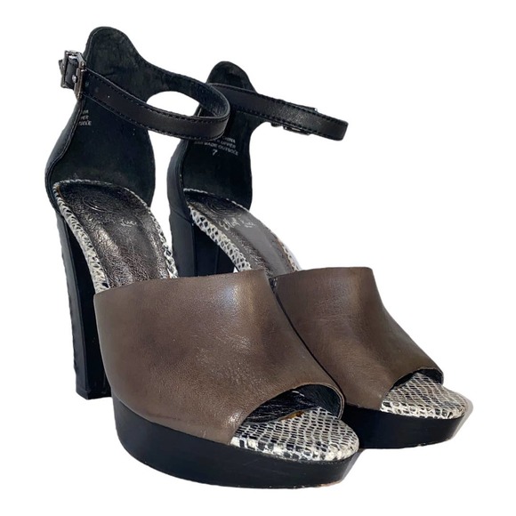 Elliott Lucca Bellina Snake-Print Braided Leather Pumps in Mineral Exotic sz 7 - Picture 5 of 13